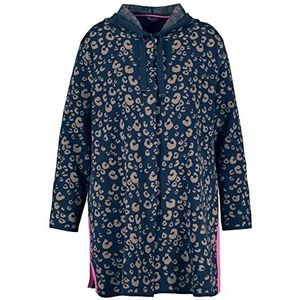 Samoon gebreide jas voor dames, Blue Berry met patroon, 40