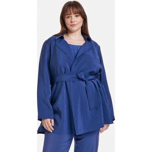 Samoon Damesjas Jeans + stof, kobaltblauw, 44, cobalt blue, 44