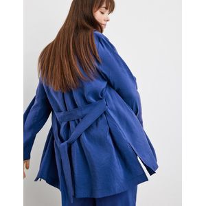 Samoon Damesjas Jeans + stof, kobaltblauw, 46, cobalt blue, 46