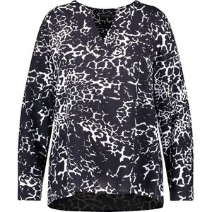 Samoon 960988-29143 Damesblouse (1 stuk), Marineblauwe print.