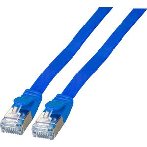 Netwerkkabel | Cat6a U/FTP | 1 meter (100% koper, Plat, Blauw)