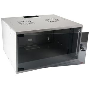 19" Wandbehuizing - 9U - 450mm diep - Ongemonteerd - Grijs