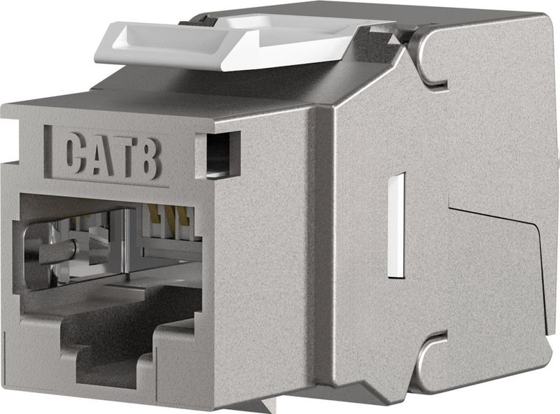 Keystone - RJ45 - Cat8 S/FTP - Geaard - Zink