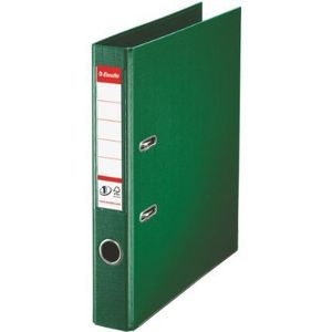 Ordner Esselte® No. 1, A4, Rückenbreite 50 mm, für ca. 350 Blatt, Hebelmechanik, Rückenschild, Griffloch & Raumsparschlitze, FSC®-Karton, grün