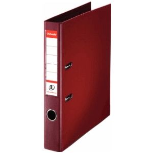 Ordner Esselte® No. 1, A4, Rückenbreite 50 mm, für ca. 350 Blatt, Hebelmechanik, Rückenschild, Griffloch & Raumsparschlitze, FSC®-Karton, bordeaux