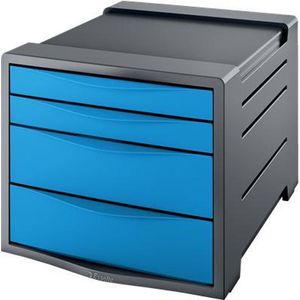 Esselte Schubladenset Vivida PS 4 Schubladen dunkelgrau/blau