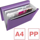 Esselte  Colour'Breeze A4 Uitzetbare Projectmap - Organiser met 5 Tabbladen/6 Vakken - Lavendel