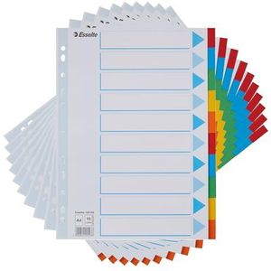 Esselte 10 stuks A4-documentenvakken - 10 stuks - Kleuren - Voor ringmappen en hefboommappen - Duurzaam