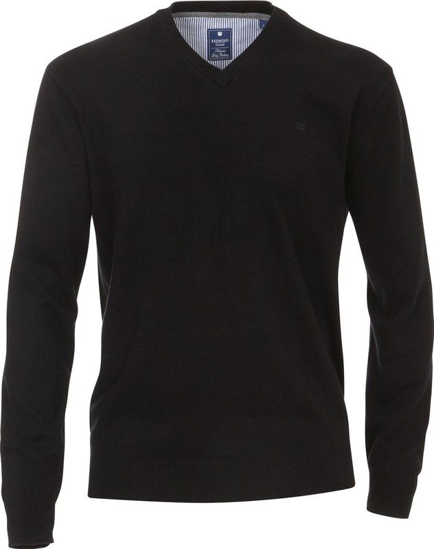 Redmond - Trui - Zwart - V-hals - 100% Katoen