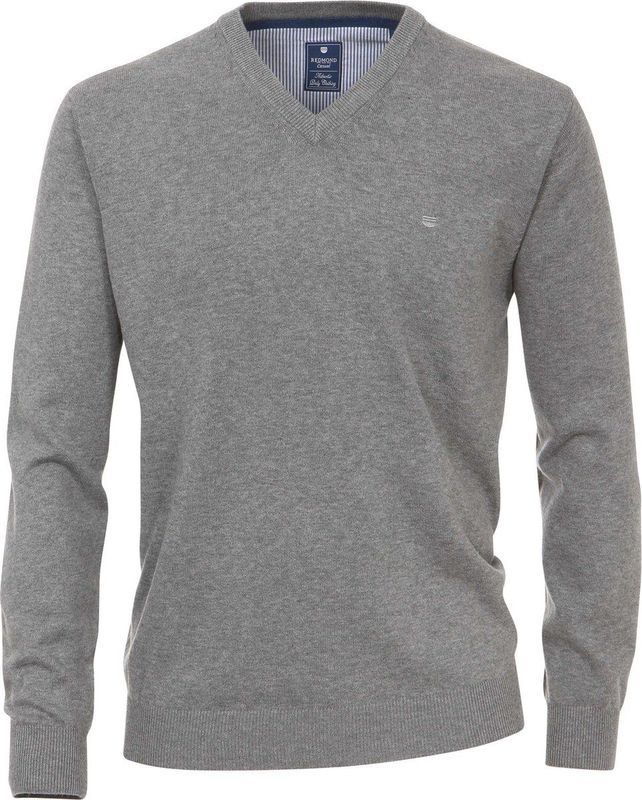Redmond - Casual Trui - Grijs - V-hals - 100% Katoen