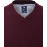 Redmond heren trui katoen - V-hals - bordeaux rood