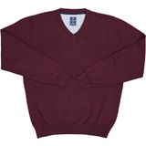 Redmond heren trui katoen - V-hals - bordeaux rood