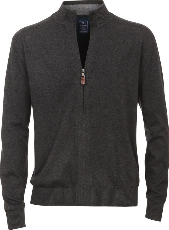 Redmond - Vest - Grijs - Heren - Met Rits - Licht Getailleerd