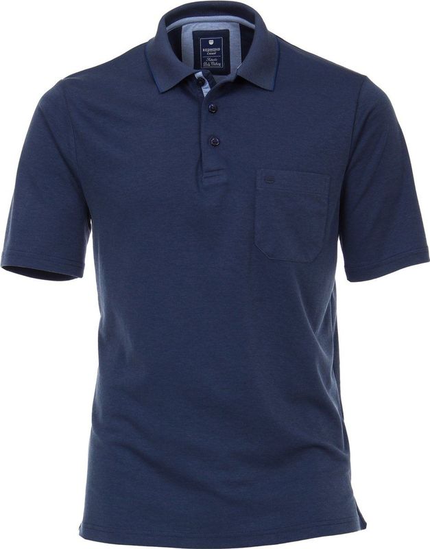Redmond regular fit poloshirt - jeansblauw melange