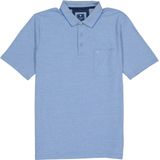 Redmond regular fit poloshirt - midden blauw melange