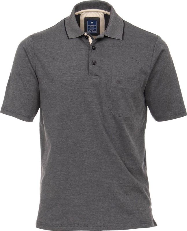 Redmond regular fit poloshirt - antraciet melange