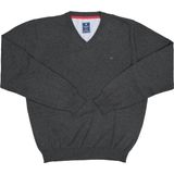 Redmond - Casual Trui - Antraciet - Lange Mouw - V-hals - 100% Katoen