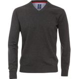 Redmond - Casual Trui - Antraciet - Lange Mouw - V-hals - 100% Katoen