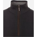 Redmond heren schipperstrui katoen - opstaande kraag - grijs (middeldik)