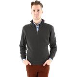 Redmond heren schipperstrui katoen - opstaande kraag - grijs (middeldik)