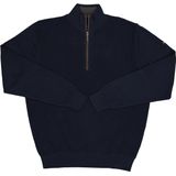 Redmond - Half-Zip Sweater - Blauw - Effen - Lange Mouw - 100% Katoen