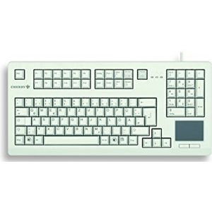 CHERRY TouchBoard G80-11900 Duits QWERTZ-toetsenbord, bekabeld, mechanisch, ML, geïntegreerd touchpad, ruimtebesparend, ergonomisch, lichtgrijs