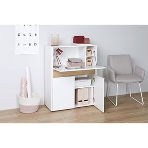 Jahnke MC 110 breedte/wit T.1-2 bureau, Engineered Wood, Wild Oak/White, One Size