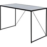 Jahnke Glam Desk zwart/zwart bureau, gehard glas, zwart glas/zwart, één maat