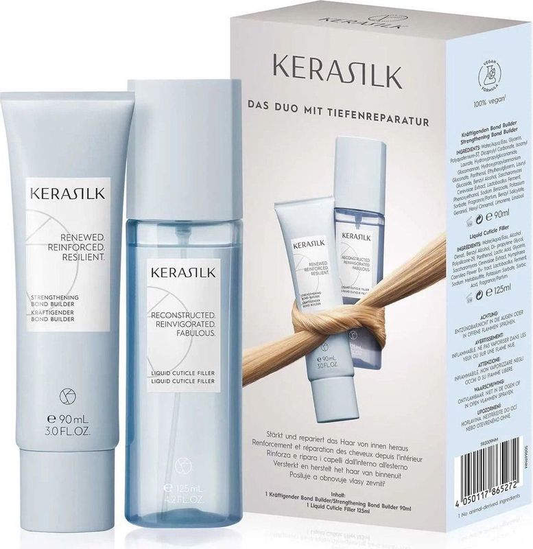 Kerasilk - Hair Set - 90ml Strengthening Bond Builder - 125ml Liquid Cuticle Filler