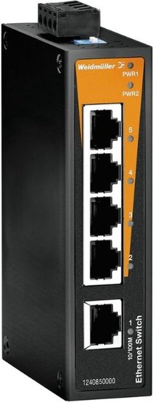 Weidmüller Fast Ethernet Switch - 5 Poorten - Zwart/Oranje