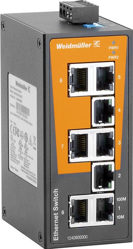 Weidmüller - Netwerkschakelaar - Fast Ethernet - Oranje - Beheerloos