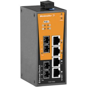 Weidmüller IE-SW-BL06-4POE-2SC Industrial Ethernet Switch 10 / 100 MBit/s PoE-functie