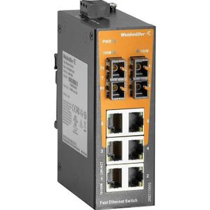 Weidmüller IE-SW-EL08-6TX-2SC (8 ports), Netwerkschakelaar, Zwart