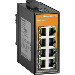 Weidmüller - IE-SW-EL08-8TX - Netwerkschakelaar - Zwart, Oranje - 8 Havens