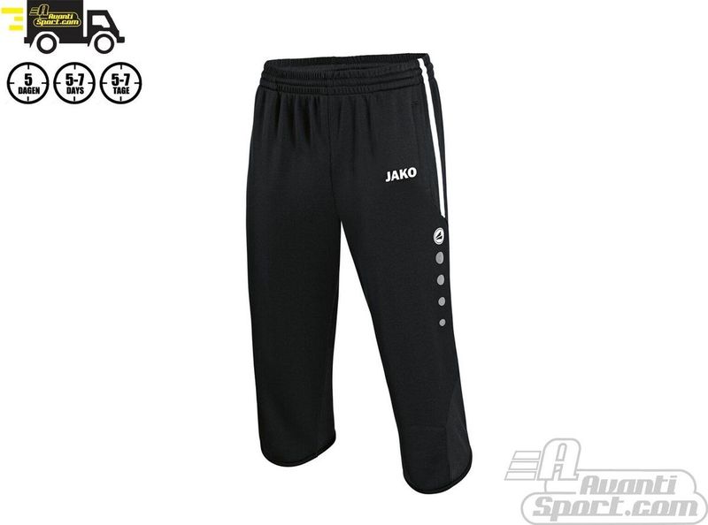 Jako Active 3/4 Trainingsbroek Kinderen - Zwart / Wit