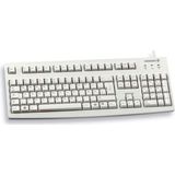 CHERRY G83-6104, internationale lay-out, QWERTY-toetsenbord, bekabeld toetsenbord, aangename zachte bediening, compact, duurzaam, recyclebaar, lichtgrijs