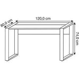 röhr Schreibtisch weiß rechteckig, Kufen-Gestell weiß 120,0 x 80,0 cm