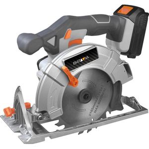 Batavia Accu 18V Cirkelzaag Ø 165 mm - Incl. 4.0 Ah Li-ion Accu / 4.5A Snellader - Perfect voor hout, aluminium, laminaat, kunststof, metaal en tegels - Maxxpack