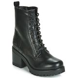 Dockers by Gerli - Veterlaarsjes - Zwart - Gevoerd - Blokhak