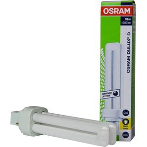 Osram DULUX D 18W/830 G24d2 (100W) FS1 153 mm compacte LLP warme toon voor CCG, 1 stuk [energieklasse G] [energieklasse G]