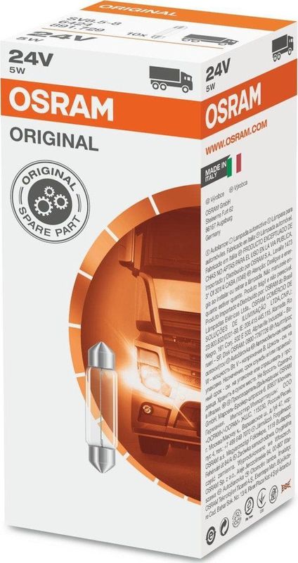Osram - Original Festoonlamp - 24V - 5W - 11x41mm - Doosje 10 Stuks