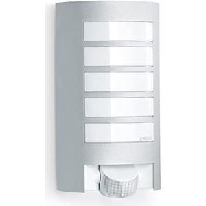 Steinel L12 Buitenlamp, Bewegingsmelder, 180 Graden Bereik, 10 m Bereik, Robuust Aluminium Scherm, E27, Max. 60 W, Zilver