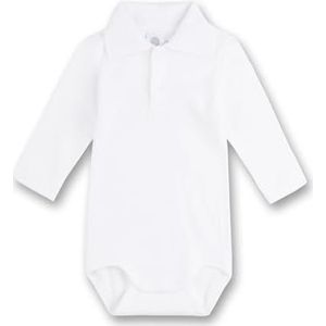 Sanetta Polobody met lange mouwen | Hoogwaardige en duurzame body voor baby's van biologisch katoen. Baby Body, wit, 56