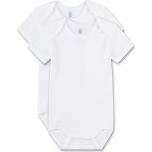 Sanetta Unisex - Baby Body 321860, 2-pack, effen, wit, 50 cm