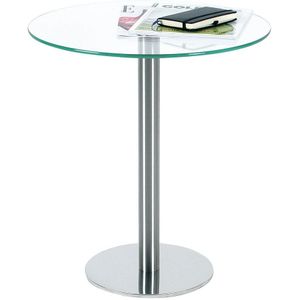 Ronde bijzettafel, h x Ø = 550 x 495 mm, transparante glazen plaat