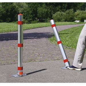 Afzetpaal, aluminiumbuis, afsluitbaar, zonder voetpedaal, driekantslot