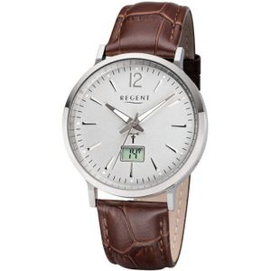 Regent Herren Armbanduhr BA-412 Funkuhr Lederband