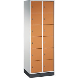 INTRO stalen lockerkast, vakhoogte 285 mm, b x d = 620 x 500 mm, 12 vakken C+P