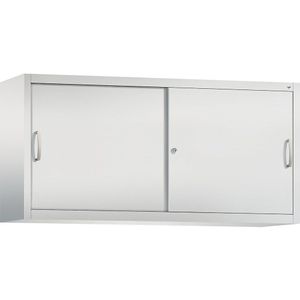 C+P ACCURADO opzetkast met schuifdeuren, 2 legborden, h x b x d = 790 x 1600 x 400 mm, lichtgrijs