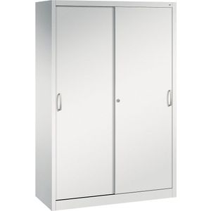 C+P ACURADO schuifdeurkast, 3 legborden, 2 lockers, h x b x d = 1950 x 1200 x 500 mm, lichtgrijs